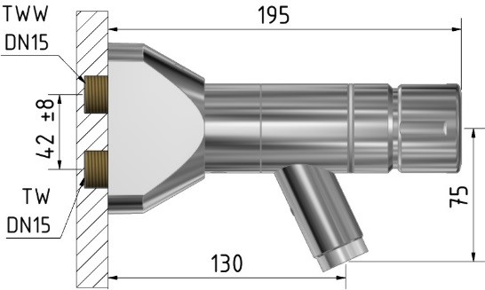 SaniMisch W AP 40 HY - Ausladung 130 mm